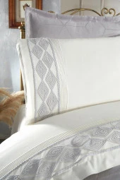 Çeyiz Diyarı Verona 7 Parça Gelin Seti Gri thumbnail 3