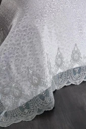 İlayda Fransız Güpürlü Brokar Pike Takımı Gri thumbnail 3