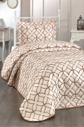 Parolin Tek Kişilik Kapitoneli Yatak Örtüsü Bej thumbnail 1