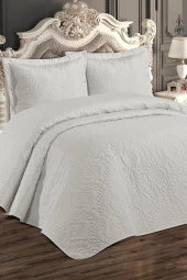 Ultrasonik Kapitoneli Ivory Çift Kişilik Yatak Örtüsü Krem thumbnail 2