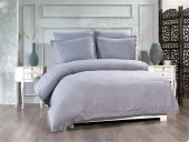Satin Kinox Armürlü Çift Kişilik Nevresim Takımı Gri - 1