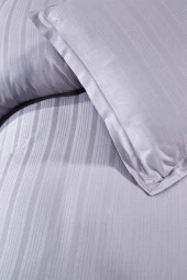 Satin Kinox Armürlü Çift Kişilik Nevresim Takımı Gri - 4