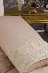 Çeyizdiyarı Fransız Güpürlü Diana Pike Seti 3 Parça Bej thumbnail 3