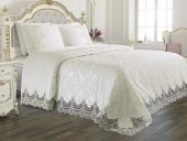 Fransız Güpürlü Çeyizlik Gelin Seti Arus 7 Parça Krem thumbnail 1