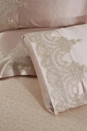 Çeyizdiyarı Fransız Güpürlü Diana Pike Seti 3 Parça Bej thumbnail 6