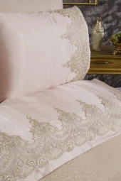 Çeyizdiyarı Fransız Güpürlü Diana Pike Seti 3 Parça Bej thumbnail 9