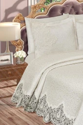 Farah Brokar Güpürlü Pike Takımı Krem thumbnail 6