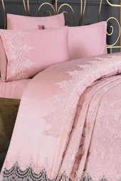 Fransız Güpürlü Çeyizlik Pike Takımı Nilay Pudra thumbnail 4