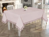 Işıltı İğne Oyalı Masa Örtüsü Pudra thumbnail 1