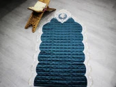 Fransız Güpürlü Minel Kapitoneli Kadife Seccade Yeşil thumbnail 1