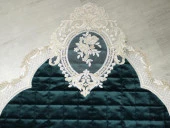 Fransız Güpürlü Minel Kapitoneli Kadife Seccade Yeşil thumbnail 2