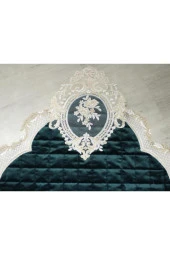 Fransız Güpürlü Minel Kapitoneli Kadife Seccade Yeşil thumbnail 6