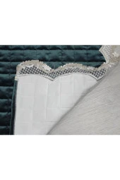 Fransız Güpürlü Minel Kapitoneli Kadife Seccade Yeşil thumbnail 8