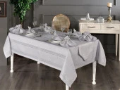 Corvver 26 Parça Dertsiz Masa Örtüsü Takımı Gri thumbnail 1