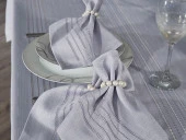 Corvver 26 Parça Dertsiz Masa Örtüsü Takımı Gri thumbnail 4