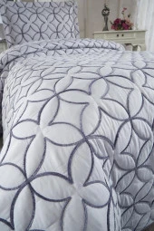 Parolin Tek Kişilik Kapitoneli Yatak Örtüsü Gri thumbnail 3