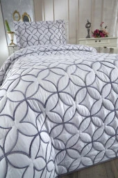 Parolin Tek Kişilik Kapitoneli Yatak Örtüsü Gri thumbnail 4