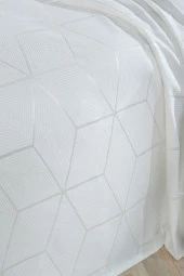 ÇÇeyiz Diyarı Verona 3 Parça Çift Kişilik Yatak Örtüsü Krem thumbnail 3