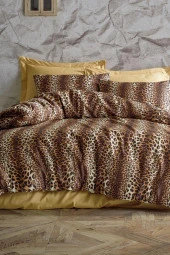 Çeyiz Diyarı Heri Çift Kişilik Nevresim Takımı Kahverengi thumbnail 1