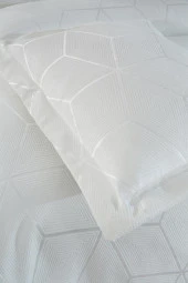 ÇÇeyiz Diyarı Verona 3 Parça Çift Kişilik Yatak Örtüsü Krem thumbnail 5