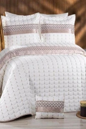 Colors Micro Çift Kişilik Yatak Örtüsü Krem Cappucino - 2