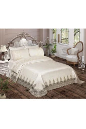 İlayda Fransız Güpürlü Brokar Pike Takımı Krem thumbnail 8