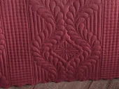 Ultrasonik Kapitoneli Sena Çift Kişilik Yatak Örtüsü Bordo thumbnail 1