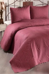 Ultrasonik Kapitoneli Sena Çift Kişilik Yatak Örtüsü Bordo thumbnail 5