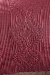 Ultrasonik Kapitoneli Sena Çift Kişilik Yatak Örtüsü Bordo thumbnail 8