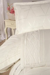 Çeyiz Diyarı Verona 7 Parça Gelin Seti Krem thumbnail 8