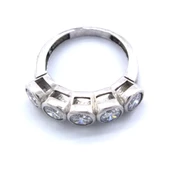 925 Ayar Gümüş Zirkon 5 Taşlı Kadın Yüzük GKY-109 thumbnail 6