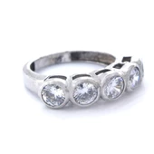 925 Ayar Gümüş Zirkon 5 Taşlı Kadın Yüzük GKY-109 thumbnail 5