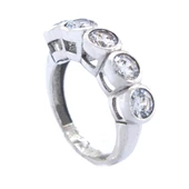 925 Ayar Gümüş Zirkon 5 Taşlı Kadın Yüzük GKY-109 thumbnail 1