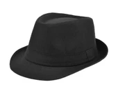 Çocuk Boy Siyah Kumaş Fötr Şapka Gösteri Şapkası 54 No thumbnail 1