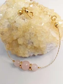 Pembe Kuvars Taşı Tasarım Bileklik (49856) thumbnail 1