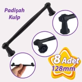 8 Adet Padişah Kulp 128 mm Siyah Mutfak Kulpu Çekmece Dolap Kapak Kulbu Metal Mobilya Dolabı Kulpları - 1