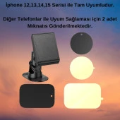 Polham Torpido Üstü Magsafe Manyetik Araç İçi Telefon Tutucu, Süper Güçlü Mıknatıslı Telefon Tutucu - 5