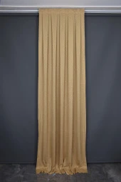 BÜYÜK PETEK MODEL GOLD RENK TEK KANAT Hazır dikilmiş Pileli Fon Perde 75*260 cm - 1