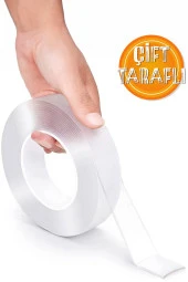Çift Taraflı Yıkanabilir Süper Güçlü Nano Teknoloji Bant Şerit Led Tablo Priz Montaj Bandı 1 metre - 1