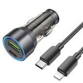 Coofbe Super USB+Type-C Giriş PD43W Araç Çakmaklık Şarjı İphone Şarj Kablosu İphone 14 13 12 11 Şarj - 1