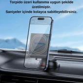 Coofbe 360° Döner Başlıklı Magsafe Uyumlu Torpido Üstü Araç Tutucu İphone 12 13 14 15 Pro Max Uyumlu - 3
