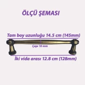 8 Adet Padişah Kulp 128 mm Antik Sarı Mutfak Kulpu Çekmece Dolap Kapak Kulbu Metal Mobilya Dolabı Kulpları thumbnail 2
