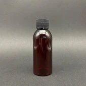 100 cc Amber Plastik Sert Şişe  - Siyah  Kapaklı- 100ml Kahverengi Plastik Şişe - x 10 Adet thumbnail 1