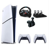 Sony Playstation 5 Slim Dijital Edition+2. Dualsense + G29 Driving Force Yarış Direksiyonu + Shifter - 1