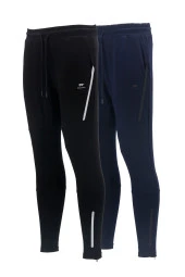 Erkek Standart Fit Lastikli Çizgi Detaylı Siyah Lacivert 2'li Eşofman Altı Seti - 1