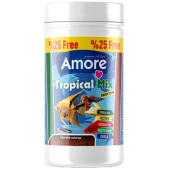 Tetra-Melek-Lepistes 4lü Balık Yemi Seti,Tropical Mix 125ml,Rose Guppy 250,Kaya Tuzu,Multivitamin - 3