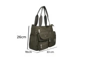 Bagacar 223 Klinkır Kaliteli Kumaş Bayan Çok Gözlü Omuz Çantası Bej - 6