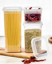 Kapris 3 Lü Erzak Kabı Saklama Kabı Beyaz (1700Ml+1100Ml+500Ml ) - 1