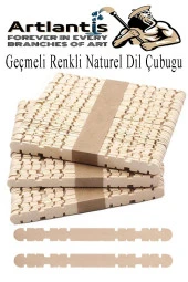 Naturel Geçmeli Dil Çubuğu Dar 150 li Çentikli Tırtıklı Geçirmeli Eklemeli Naturel Dondurma Çubuğu Kesik Uçlu Ahşap Çubuk - 1