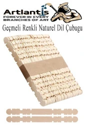 Naturel Geçmeli Dil Çubuğu Dar 150 li Çentikli Tırtıklı Geçirmeli Eklemeli Naturel Dondurma Çubuğu Kesik Uçlu Ahşap Çubuk - 2